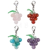 4Pcs 4 Styles Grape Natural Green Aventurine & Hemimorphite & Rose Quartz & Carnelian & Amethyst Pendant Decoration HJEW-TA00293-1