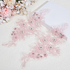 1Pair Flower Shape Polyester & Sequin Embroidery Cloth Iron On Patches DIY-CY0003-82B-3