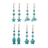 Ocean Series Synthetic Turquoise Dangle Earrings EJEW-JE05849-1