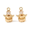 Brass Micro Pave Cubic Zirconia Charms KK-C155-17G-01-1