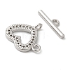 Brass Micro Pave Clear Cubic Zirconia Toggle Clasps KK-N254-69P-2