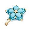 Handmade Glass Seed Beaded & Synthetic Dyed Imperial Jasper Beads Pendants PALLOY-MZ00751-01-3