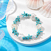 Synthetic Turquoise & ABS Plastic Imitation Pearl Beaded Stretch Bracelets BJEW-JB10567-2