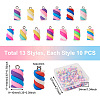 Craftdady 130Pcs 13 Colors Handmade Polymer Clay Charms CLAY-CD0001-10-3