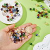 100Pcs 10 Colors Natural Gemstone Pendants PALLOY-FH00207-3