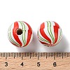 Printed Wood European Beads WOOD-Z002-10B-3