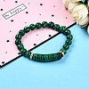 Synthetic Malachite Beads Stretch Bracelets BJEW-T022-04K-1