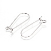 Rhodium Plated 925 Sterling Silver Earring Hoop Findings Kidney Wires Hooks 33x12.7mm Leverback Earrings STER-I005-07P-2