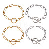304 Stainless Steel Paperclip Chain Bracelets BJEW-TA0003-04-9
