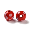 Printed Wood European Beads WOOD-Z002-08K-2