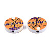 Halloween Printed Natural Wood Beads WOOD-T021-70-2