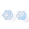 Baking Painted Transparent Glass Bead Caps DGLA-N004-10-2