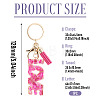 Resin with Alloy Tassel Pendant Keychainss AJEW-TADJ0001-20G-01-3