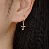 Fashionable S925 Sterling Silver Cross Hoop Earrings BO1678-1-3