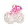 AB Color Alloy & Resin Beaded Pendants RE-CBA4A70-02A-1