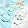 Abacus Glass & Dyed Synthetic Turquoise Beads Stretch Bracelets for Women BJEW-JB13812-02-1