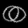 Natural Quartz Crystal Round Beaded Stretch Bracelets GG-CBA12F1-02C-12-4