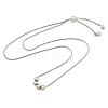 Non-Tarnish Round Beaded 304 Stainless Steel Pendant Necklaces for Women NJEW-G137-01P-1