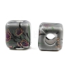 Floral Printed Porcelain Beads PORC-Q160-2-2