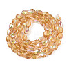 Transparent Electroplate Glass Beads Strands EGLA-N023-6x8mm-A05-2
