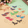 4 Pairs 4 Colors Butterfly Alloy & Acrylic Hoop Earrings EJEW-TA0001-88A-8
