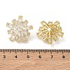 Double Layer Flower Brass & Clear Marquise Cut Cubic Zirconia Stud Earrings KK-CBA36A2-05G-5