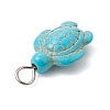 Dyed Synthetic Turquoise Pendants PALLOY-JF02924-02-5