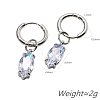304 Stainless Steel Clear Cubic Zirconia Hoop Earrings WG95E49-02-3