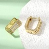 Brass Micro Pave Clear Cubic Zirconia Huggie Hoop Earrings EJEW-G473-09G-2