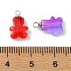 Transparent Spray Paint Glass Pendants PALLOY-JF05403-3