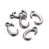 Gunmetal Plated Alloy Letter Pendants PALLOY-P097-03-C-2