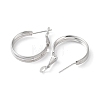 Rhodium Plated 925 Sterling Silver Hoop Earrings EJEW-K258-13P-2