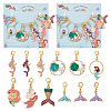 Mermaid Theme Pendant Crochet Lobster Clasp Charms HJEW-AB00402-1