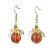 Thanksgiving Day and Halloween Theme Glass & Acrylic Beads Dangle Earrings EJEW-JE07526-3