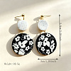 Handmade Polymer Clay & 304 Stainless Steel Stud Dangle Earrings WG2F15C-01-3