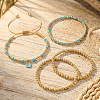 4Pcs 4 Styles Heart Alloy Enamel Charm Bracelets LG2840-1-2