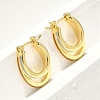 Two-layer Oval Brass Enamel Hoop Earrings EJEW-S252-03C-G-1