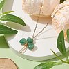 Natural Green Aventurine Shamrock Pendant Necklace NJEW-JN05023-01-2