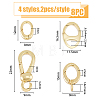 8Pcs 4 Styles Brass Spring Gate Rings KK-HY0002-86-2