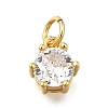 Brass Pave Cubic Zirconia Pendants KK-V002-23G-01-1