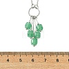 Natural Mixed Gemstone Faceted Cube Beaded Tassel Pendant 304 Stainless Steel Satellite Chain Necklaces for Women NJEW-JN06448-5
