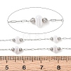 304 Stainless Steel Round Bead & ABS Plastic Pearl Heart Bead Cable Chains CHS-G048-08P-2