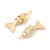 Brass Micro Pave Clear Cubic Zirconia Pendants X-KK-C080-02A-G-2