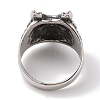 Viking 304 Stainless Steel Wolf Head Wide Finger Rings for Mens RJEW-U005-16B-AS-3