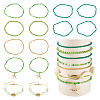 2 Bags Summer Beach Glass Seed Beaded & Natural Shell & Alloy Starfish Charm Anklet Sets AJEW-TA0003-69E-1