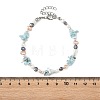 Natural Larimar Chip Beads & Cultured Freshwater Pearl Beaded Bracelets for Women BJEW-JB14215-4
