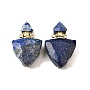 Natural Lapis Lazuli Perfume Bottle Pendants G-L623-10G-04-1