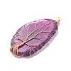 Natural Agate Slices Big Pendants PALLOY-JF01633-01-3