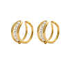 304 Stainless Steel & Shell Pearl Cuff Earrings for Women STAS-OY016-05G-1