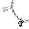 2Pcs 304 Stainless Steel Charm Bracelets BJEW-JB12823-3